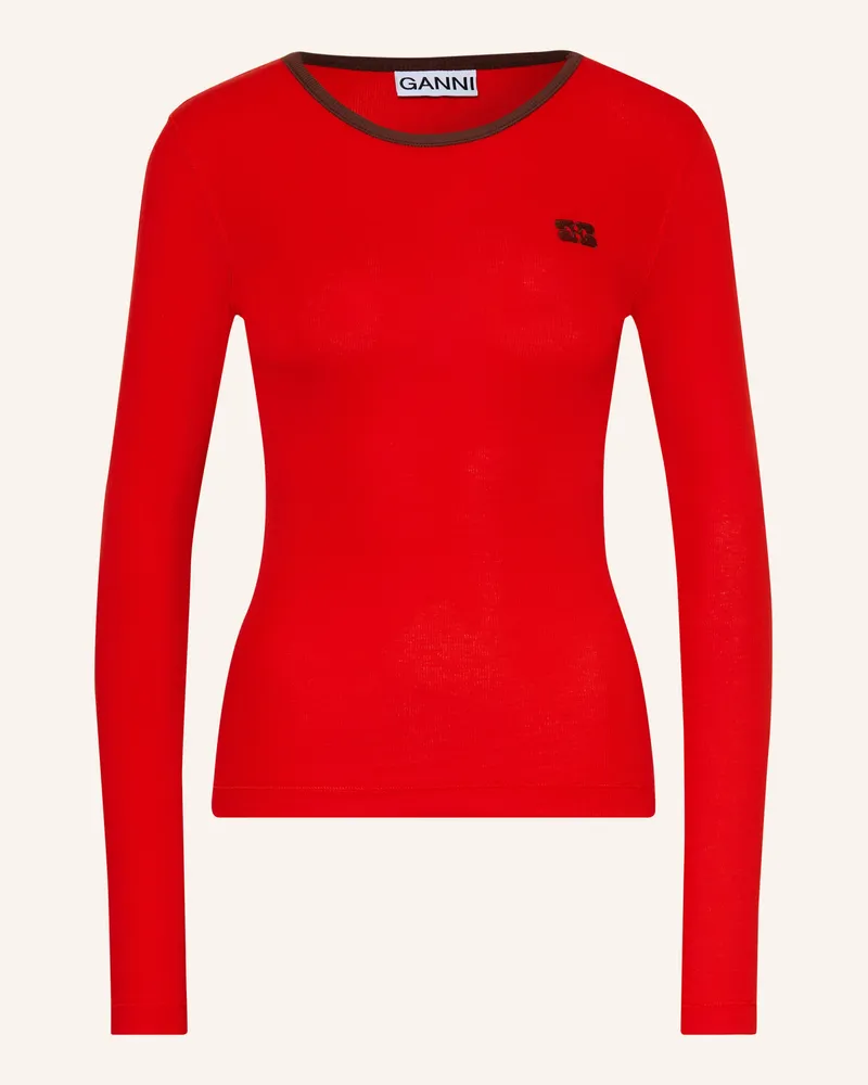 Ganni Longsleeve rot Rot
