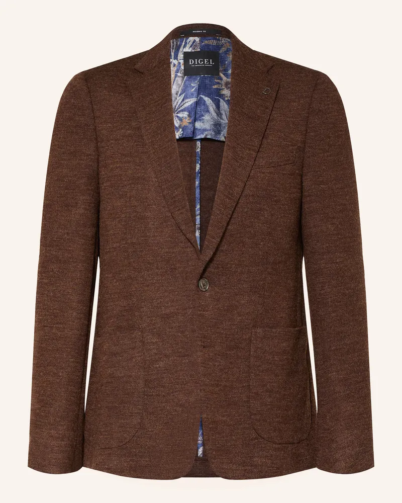 Digel Stricksakko Edward Modern Fit braun Dunkelbraun