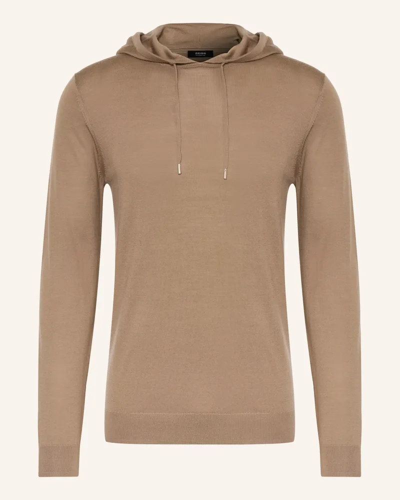 Reiss Strick-Hoodie Holland Aus Merinowolle braun Camel