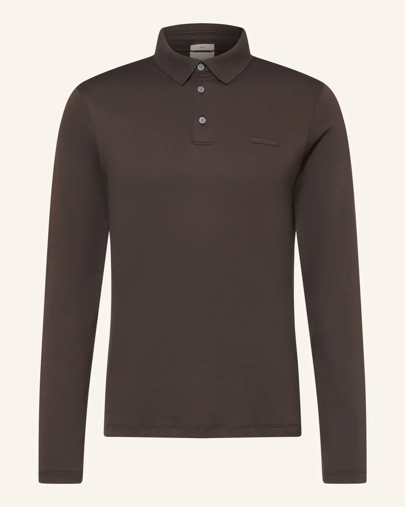 Calvin Klein Jersey-Poloshirt Slim Fit braun Dunkelbraun