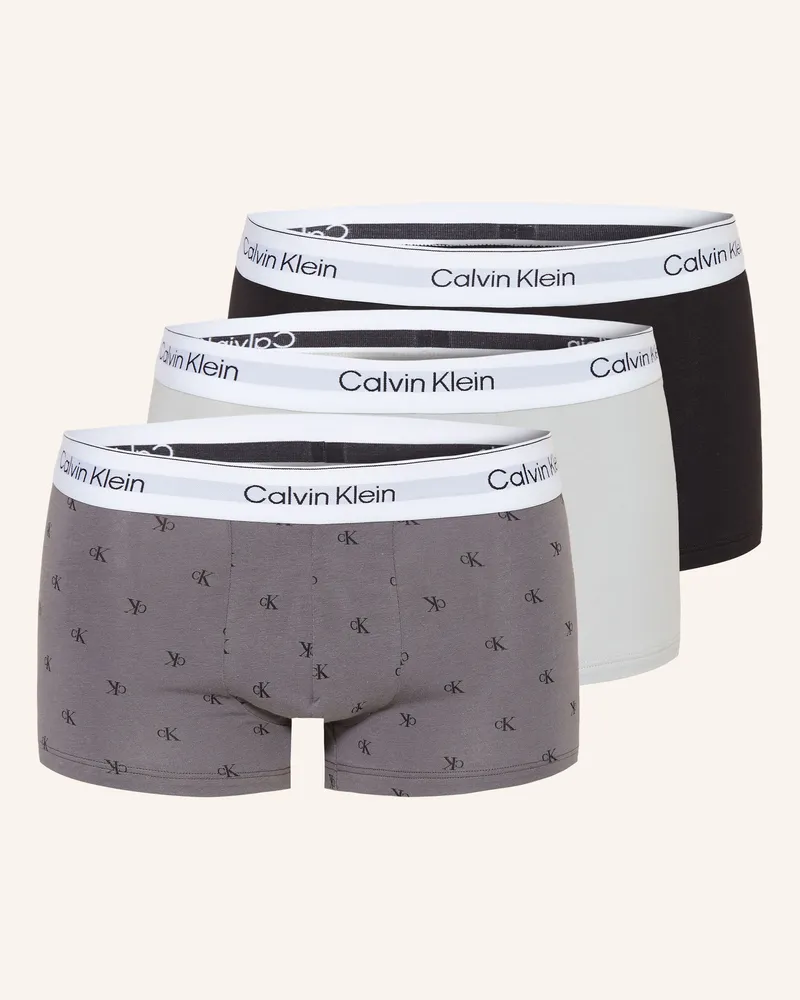 Calvin Klein 3er-Set Boxershorts Cotton Stretch grau Grau