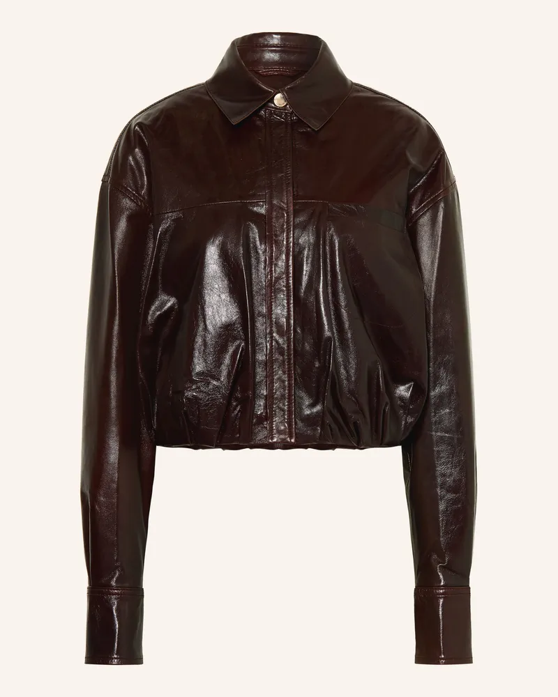 SPORTMAX Lederjacke Liuti rot Dunkelbraun