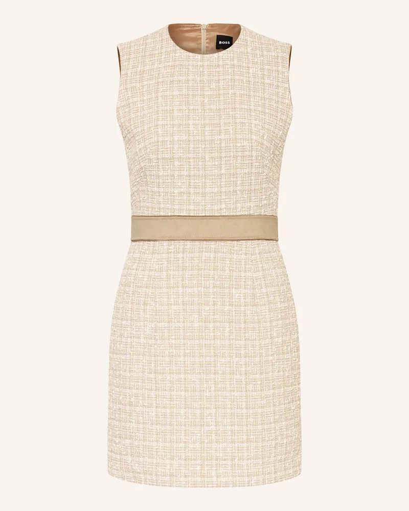 HUGO BOSS Etuikleid DIARIAS aus Tweed Beige