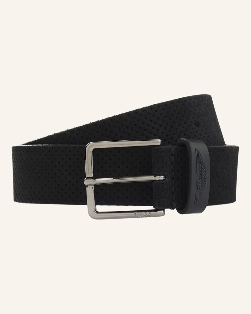 HUGO BOSS Business Gürtel Ather-Per-Sd_Sz35_Am schwarz Schwarz