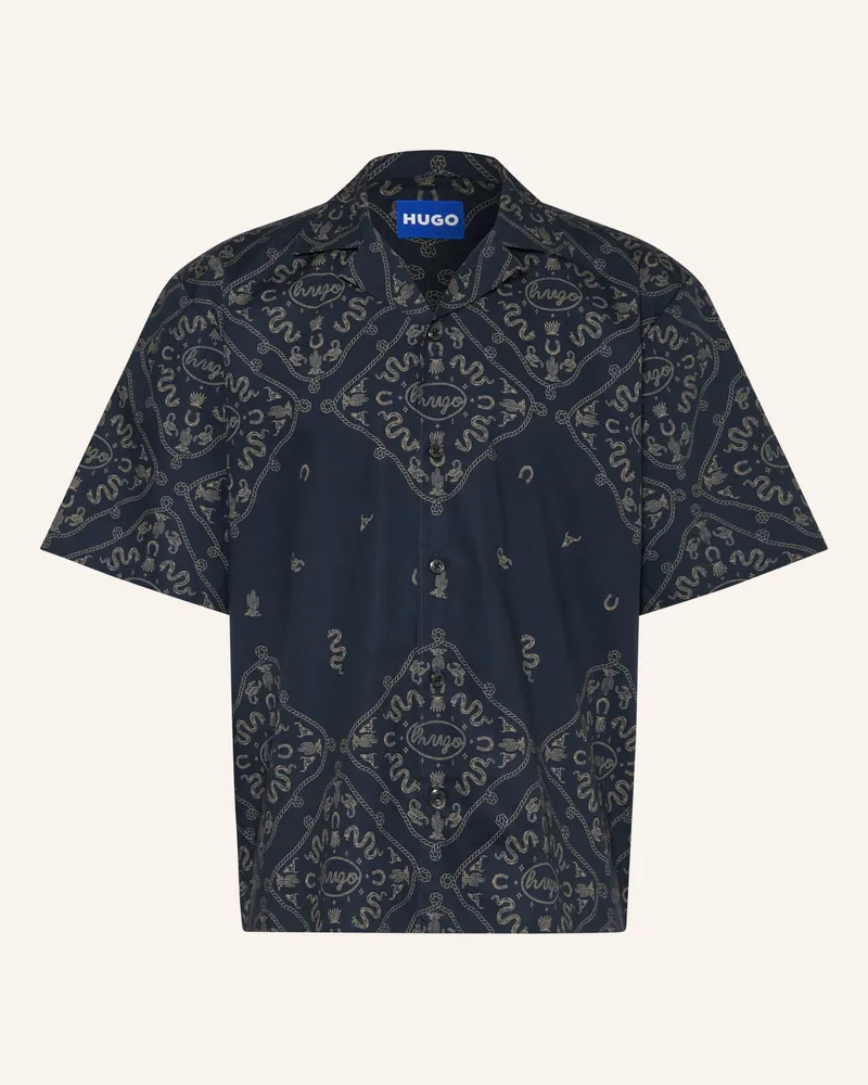 HUGO BOSS Resorthemd Eligino Comfort Fit blau Dunkelblau
