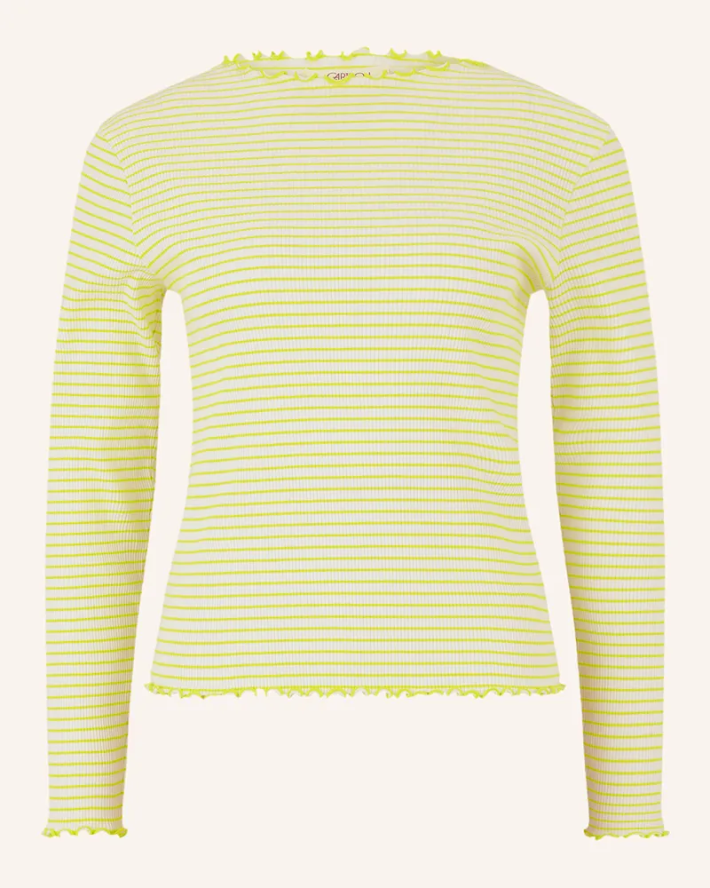 Cartoon Longsleeve mit Rüschen Creme