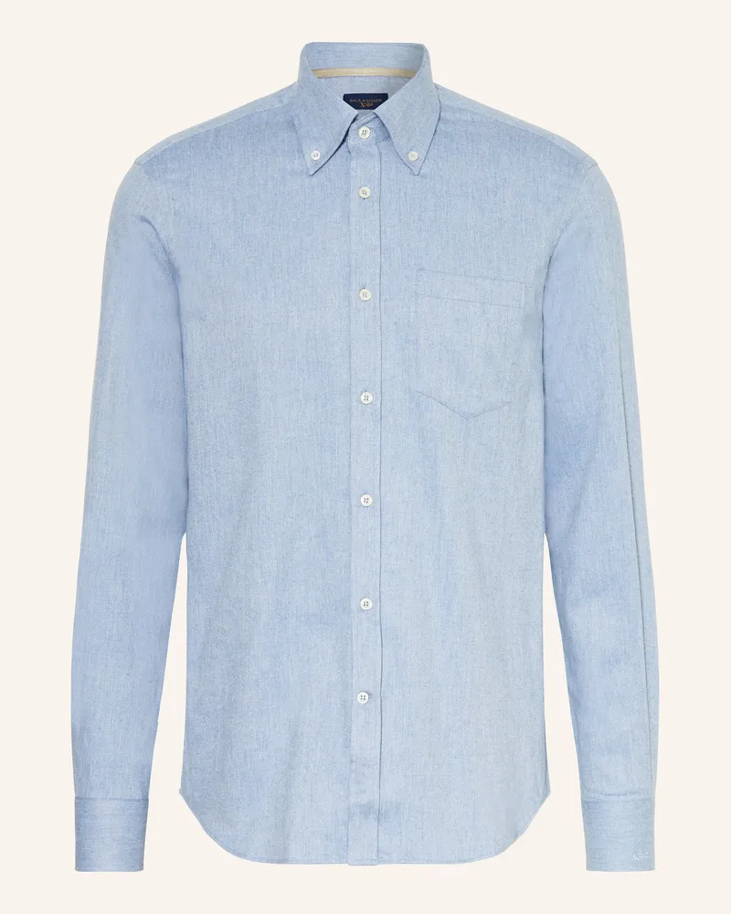 Paul & Shark Flanellhemd Regular Fit Hellblau