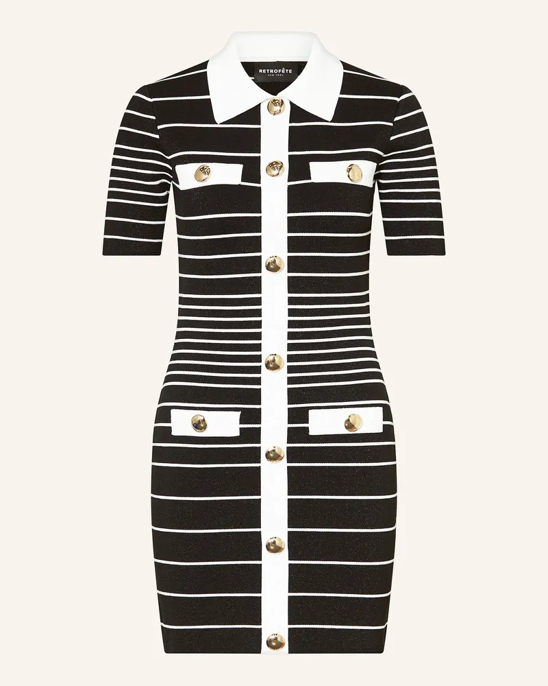 Retrofête Strickkleid KIERSTEN mit Glitzergarn Schwarz