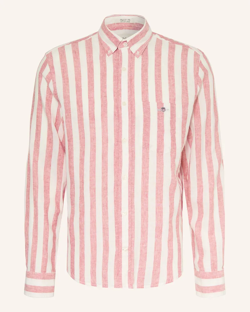 Gant Hemd Regular Fit mit Leinen Hellrot