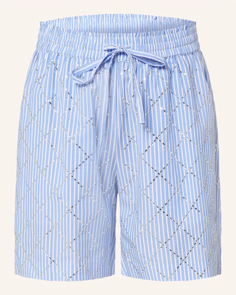 Darling Harbour Shorts mit Schmucksteinen Hellblau