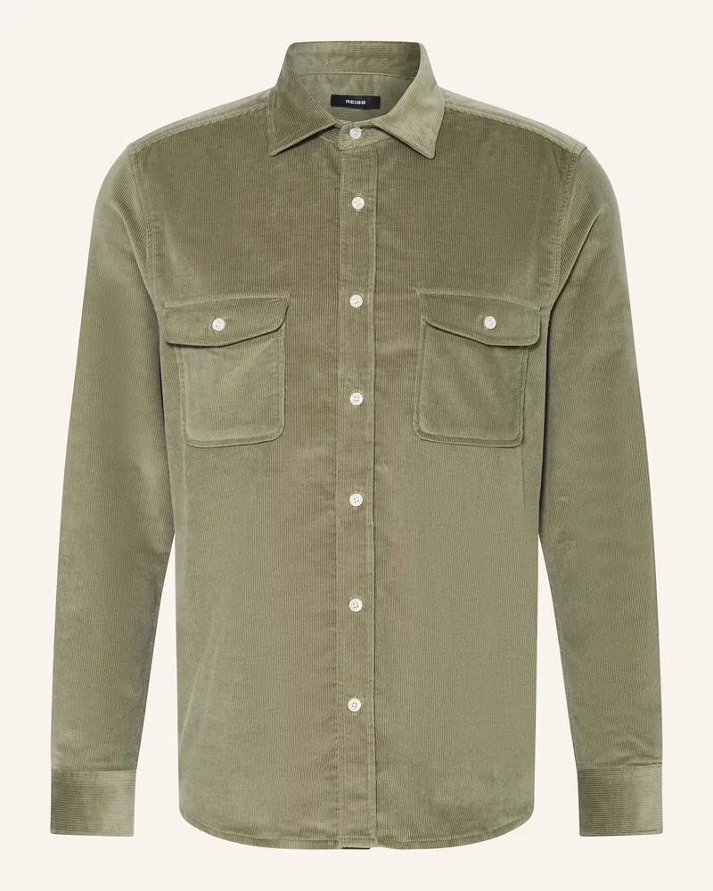 Reiss Cordhemd Regular Fit gruen Dunkelgrün