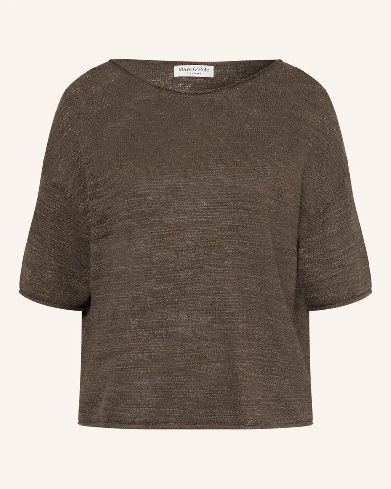 Marc O'Polo Pullover Mit Leinen Und 3/4-Arm gruen Khaki