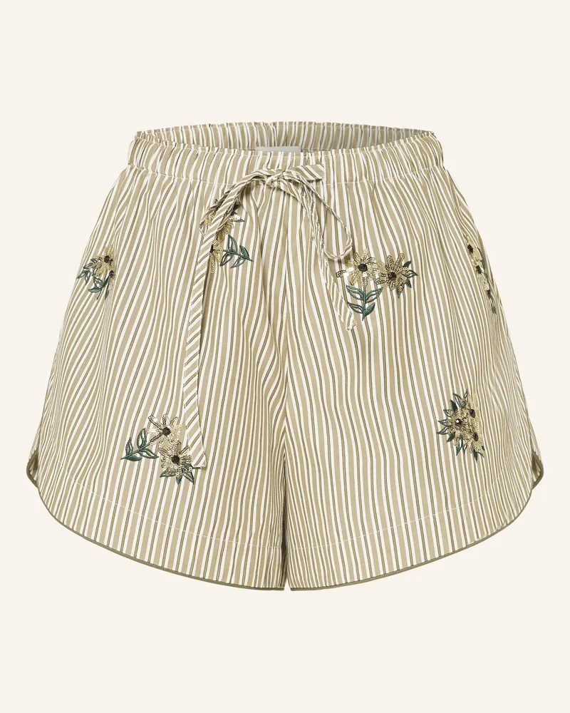 Sandro Shorts Mit Schmucksteinen gruen Braun