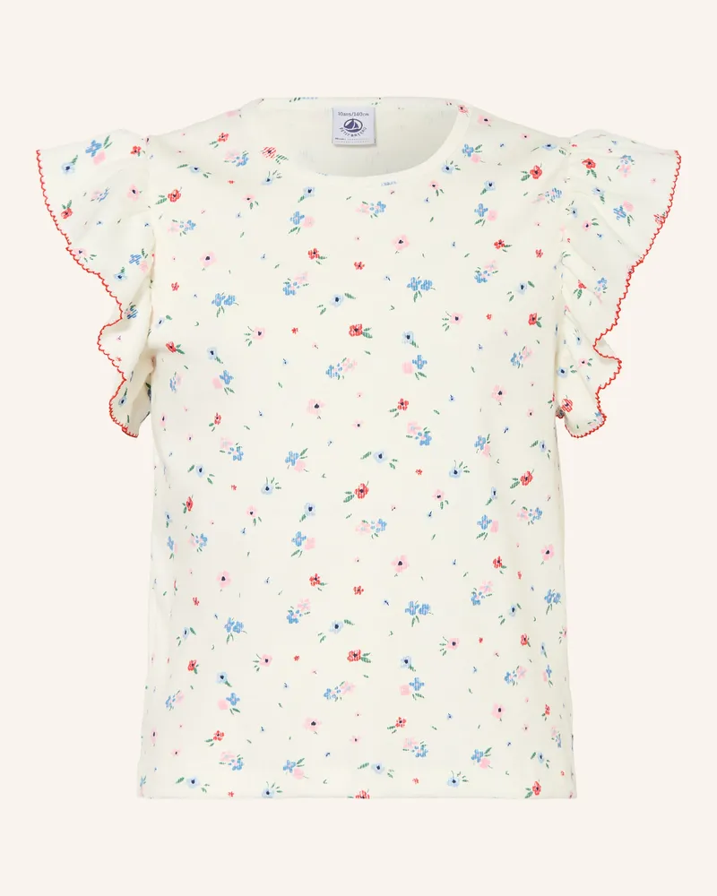 Petit Bateau T-Shirt mit Rüschen Weiss