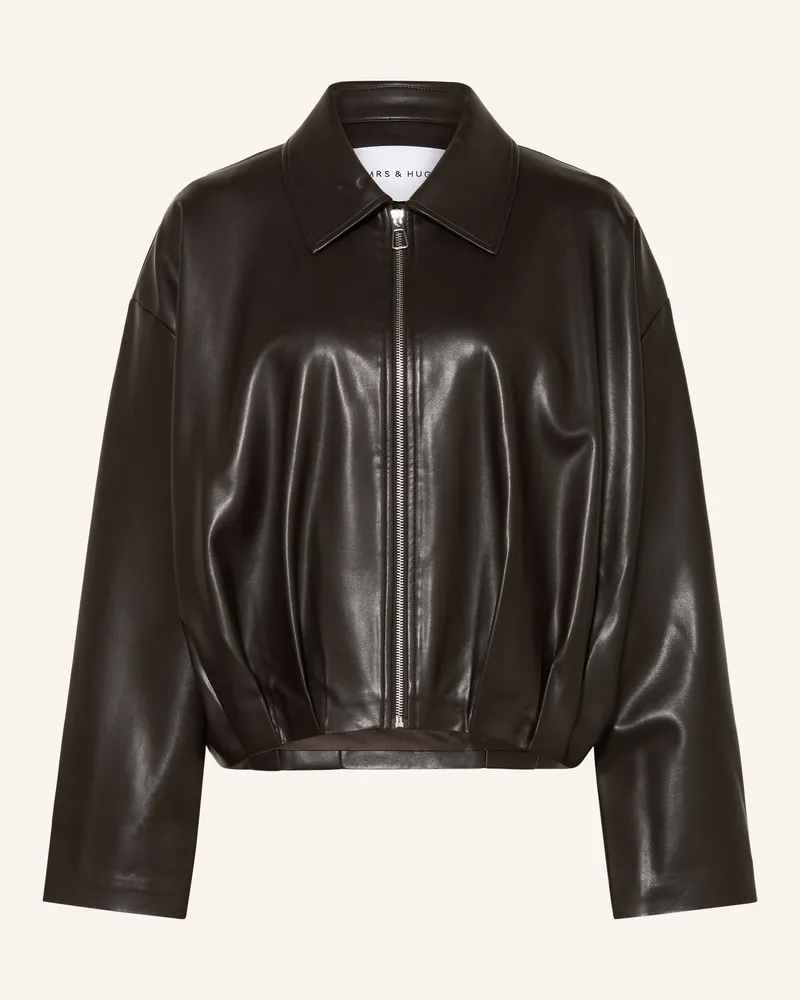 Mrs & HUGS Blouson In Lederoptik braun Dunkelbraun