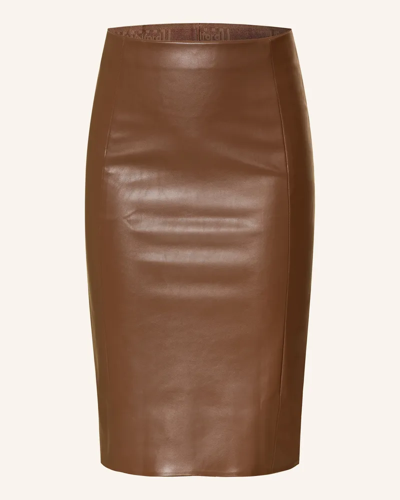 Wolford Rock JENNA in Lederoptik Dunkelbraun