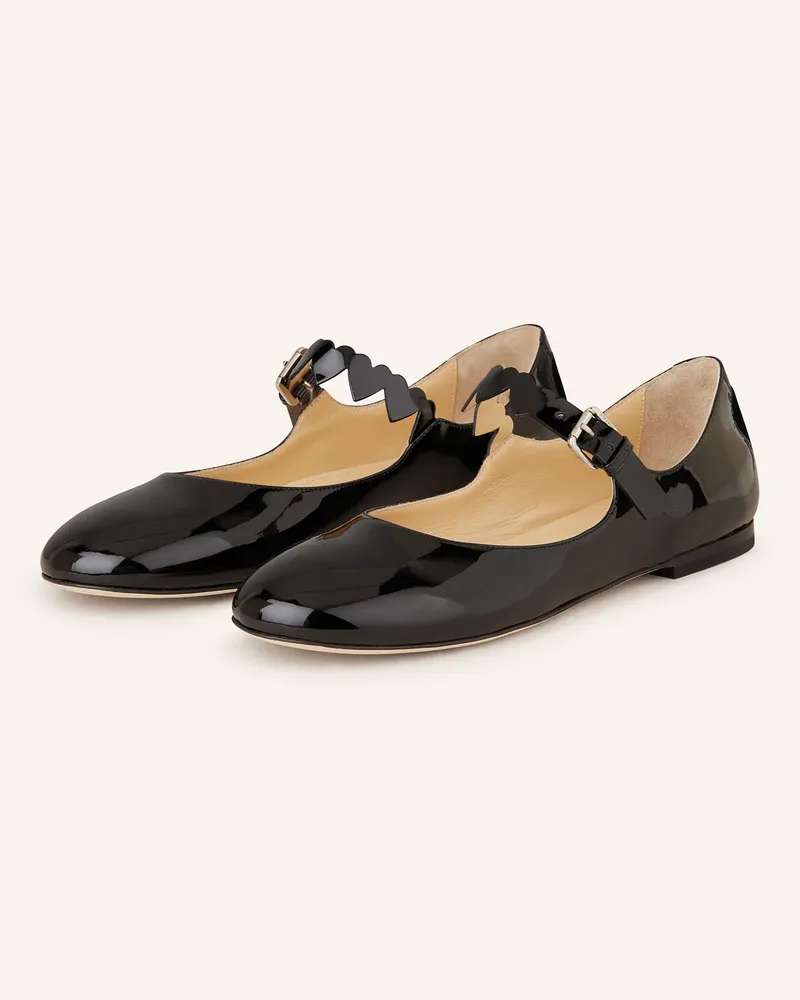 Mach & Mach Mary-Jane-Ballerinas Schwarz