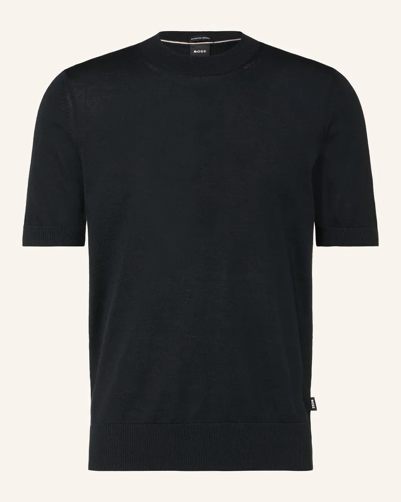 HUGO BOSS Strickshirt Umauro schwarz Schwarz