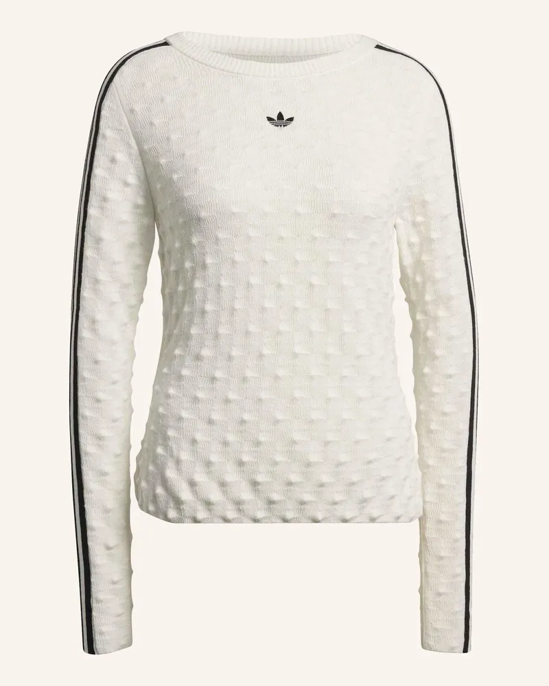 adidas ADIDAS ORIGINALS SLIM SOLID SPIKE KNIT SWEATSHIRT Weiss
