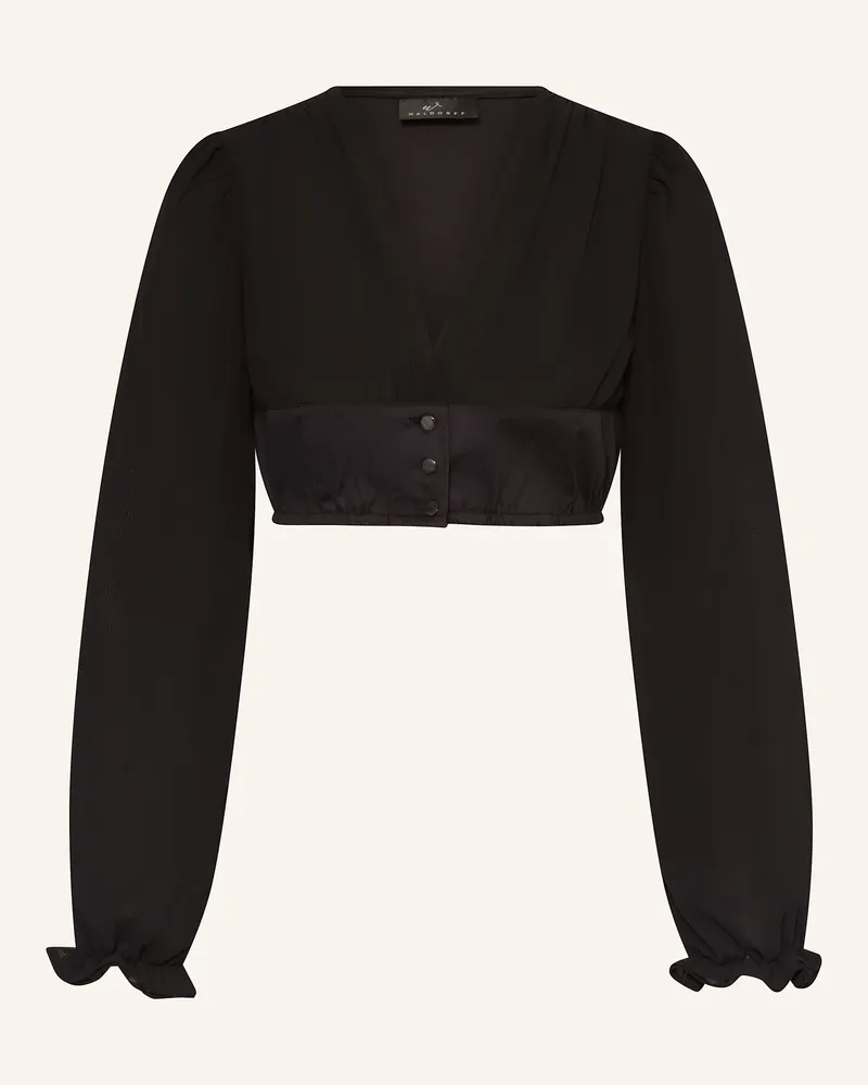 WALDORFF Dirndlbluse mit Cut-outs Schwarz