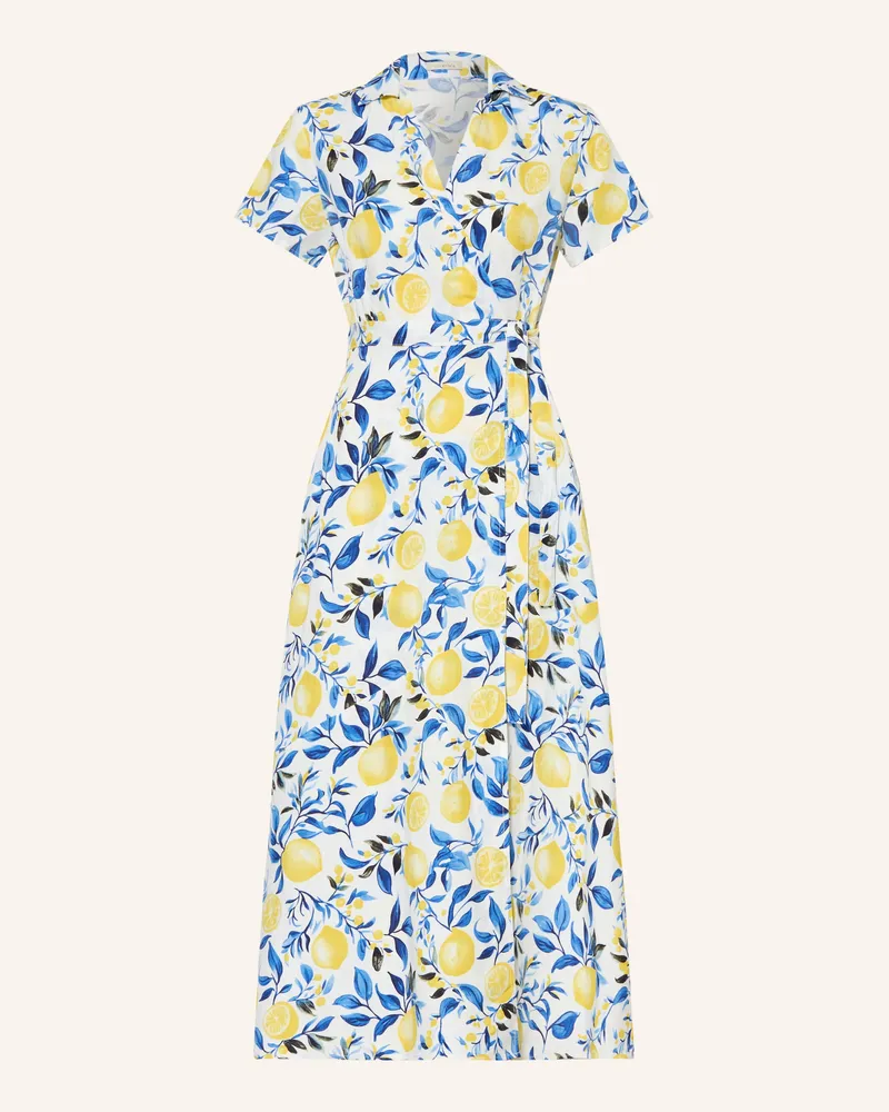 lilienfels Wickelkleid Mit Leinen gelb Weiss