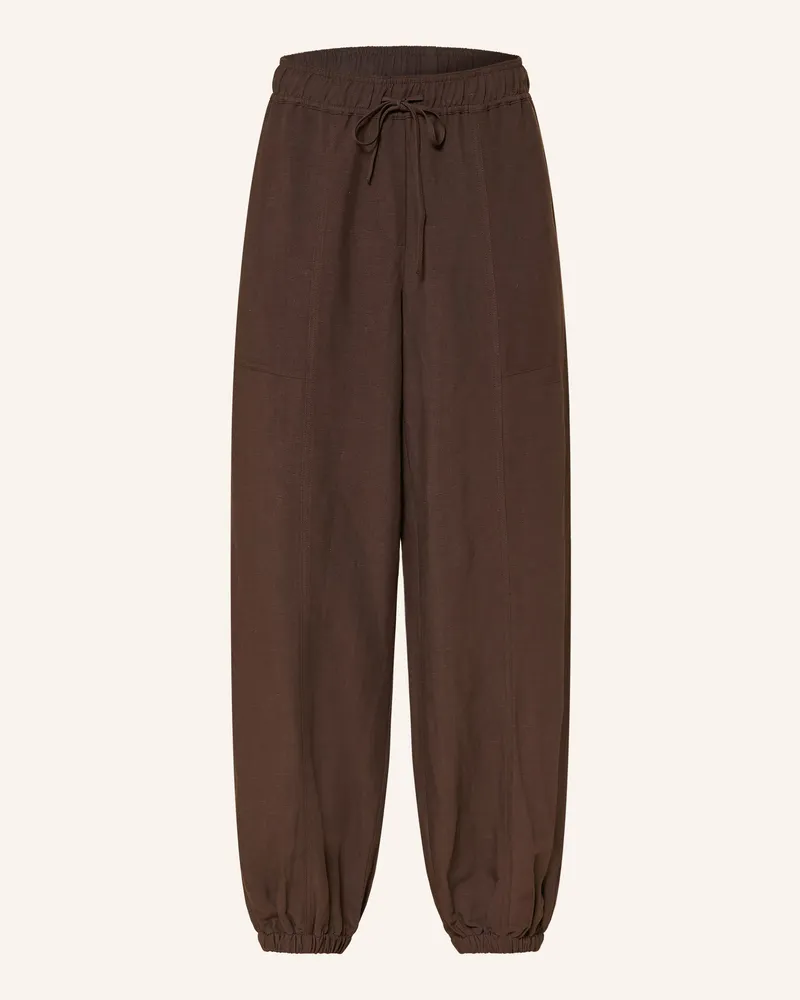 OPUS Hose Myha Im Jogging-Stil braun Dunkelbraun
