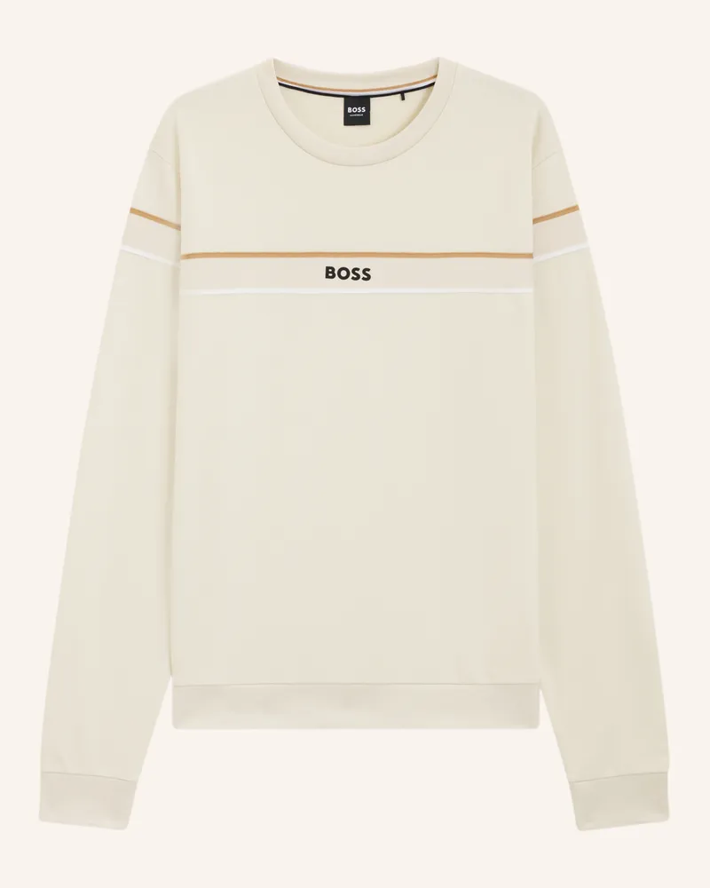HUGO BOSS Loungewear Oberteil ICONIC SWEATSHIRT Regular Fit Weiss