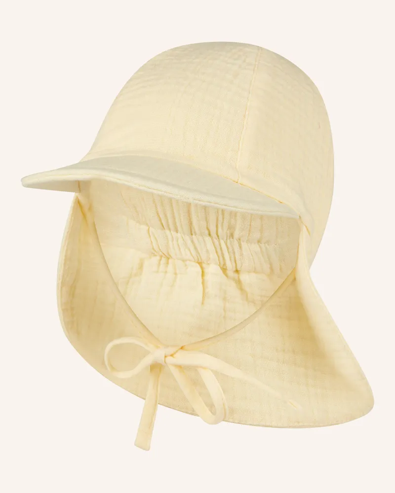 Sterntaler Schirmmütze Mit Nackenschutz Musselin gelb Gelb