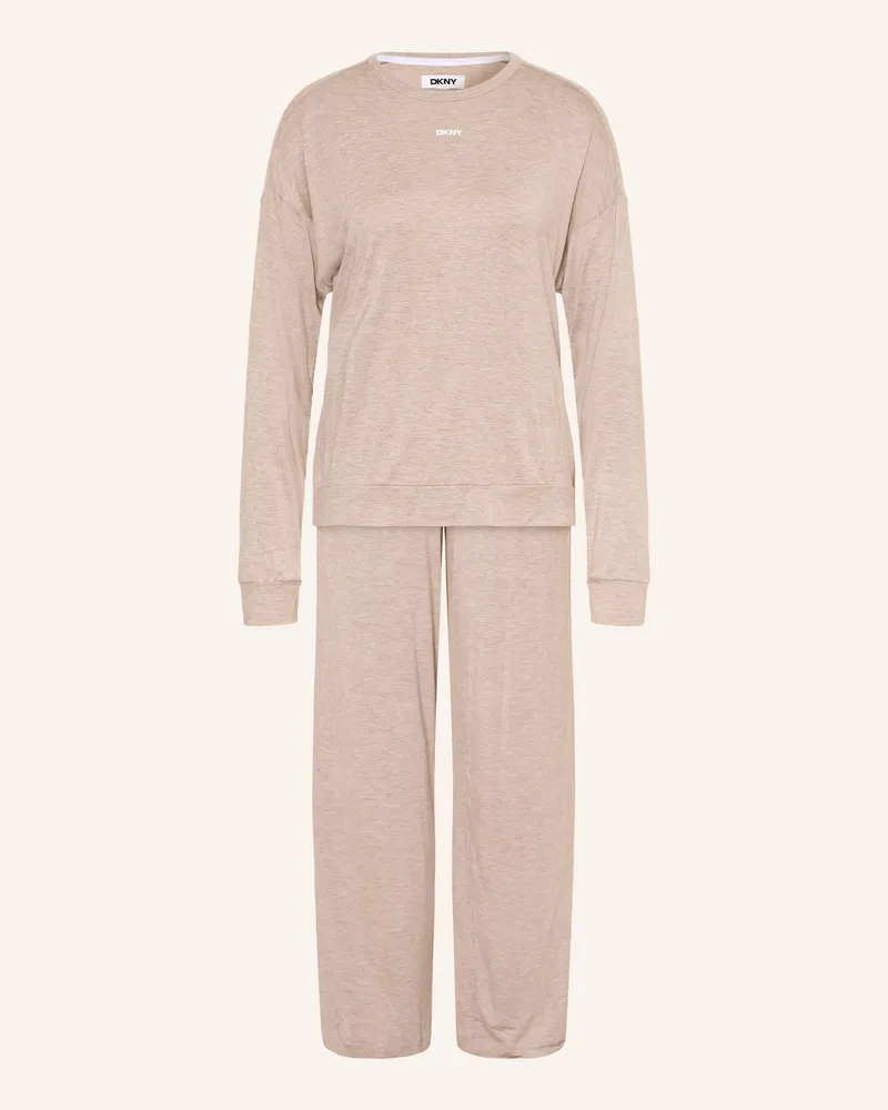 DKNY Schlafanzug beige Taupe