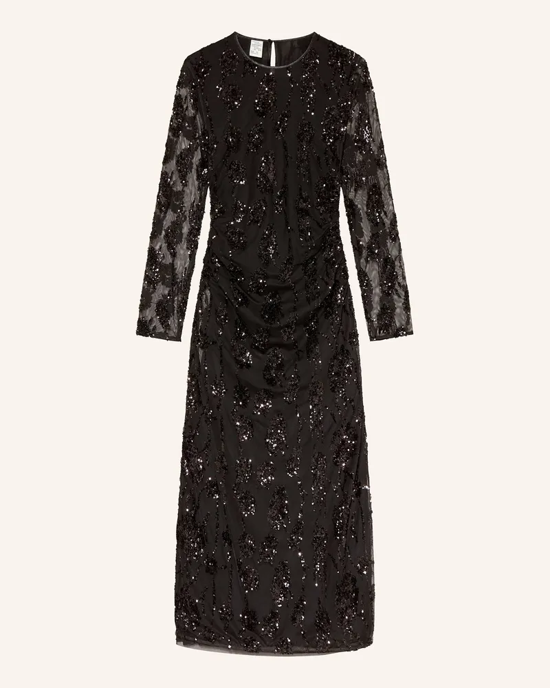 Baum und Pferdgarten Kleid JENINA mit Pailletten Schwarz