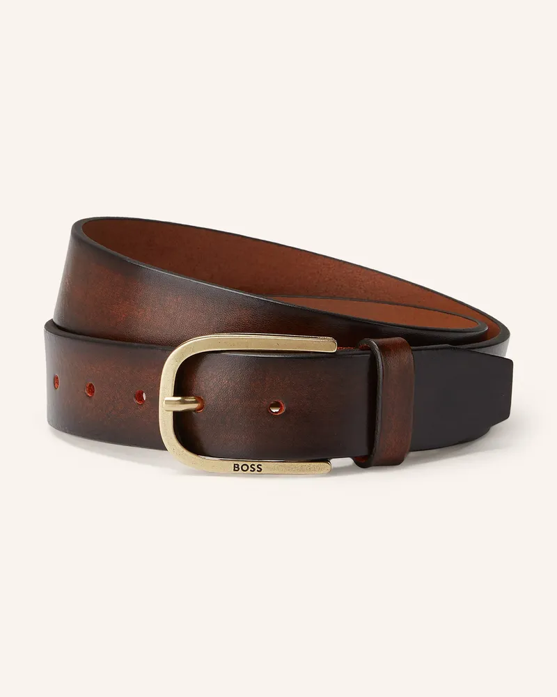 HUGO BOSS Ledergürtel KAI Dunkelbraun