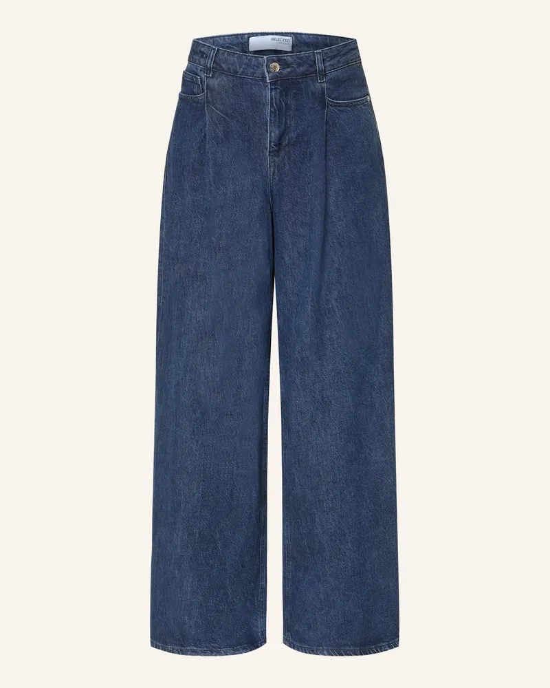 Selected Wide Leg Jeans Dark