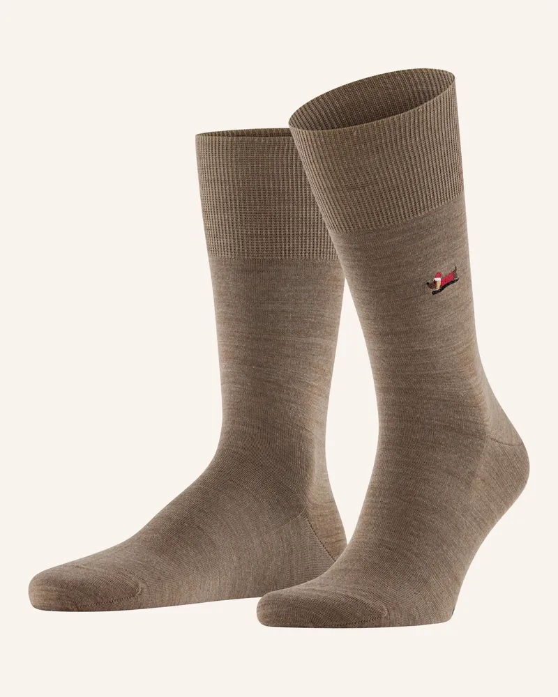 Falke Socken Airport X-Mas Dachshund braun 5410
