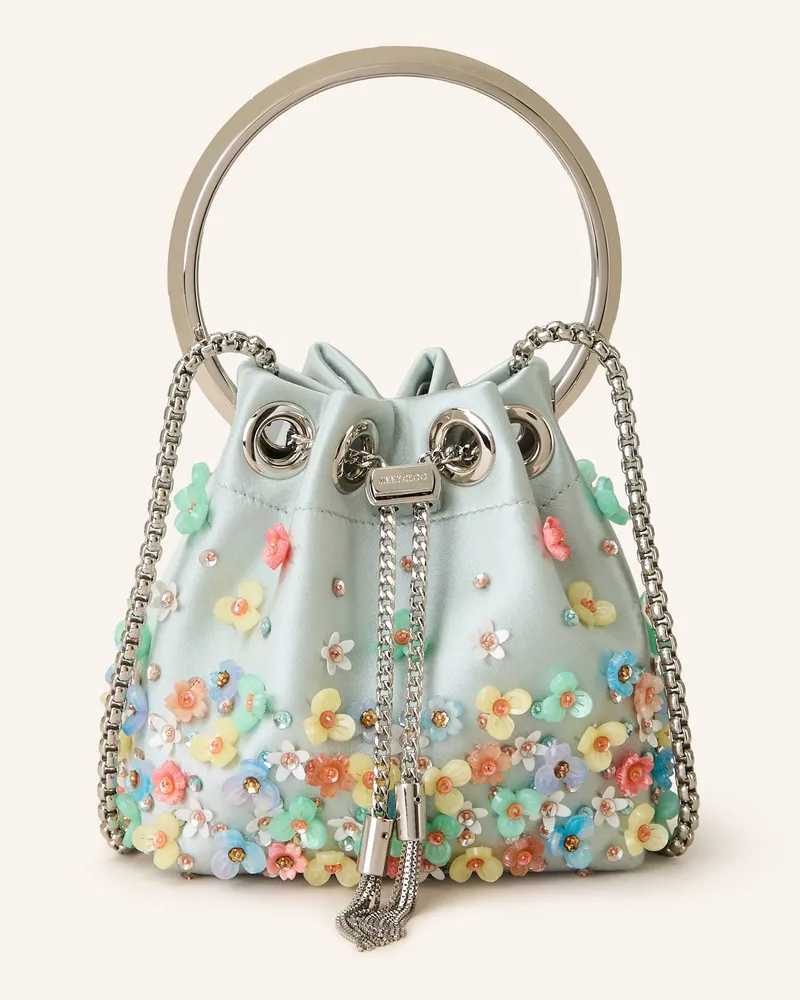 Jimmy Choo Micro Bag BON BON mit Schmucksteinen Mint