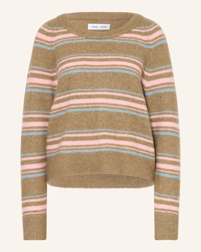 Samsøe & Samsøe Pullover Nor O-N Short Mit Alpaka beige Camel