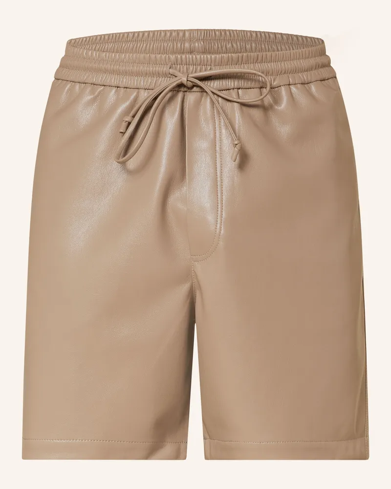 Nanushka Shorts Doxxi In Lederoptik beige Taupe