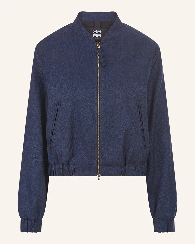 Riani Blouson In Jeansoptik Mit Leinen blau Dunkelblau