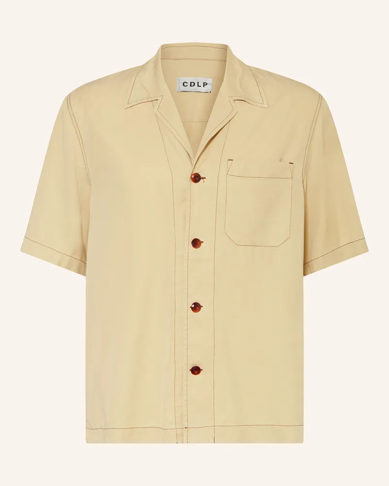 CDLP Resorthemd Comfort Fit beige Hellgrün