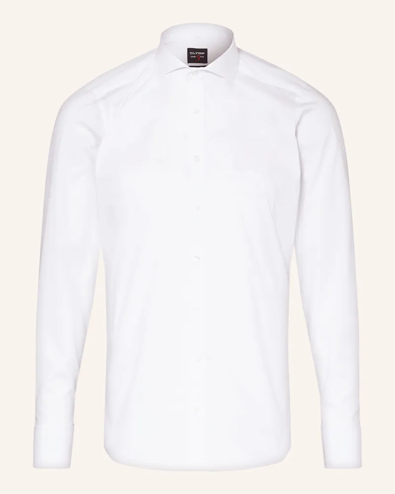 Olymp Hemd Level Five body fit mit Umschlagmanschette Weiss