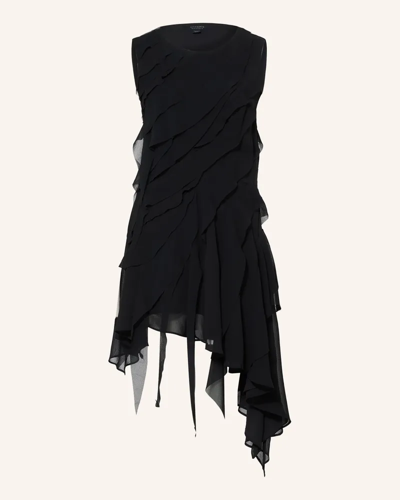 AllSaints Kleid Angie Mit Volants schwarz Schwarz