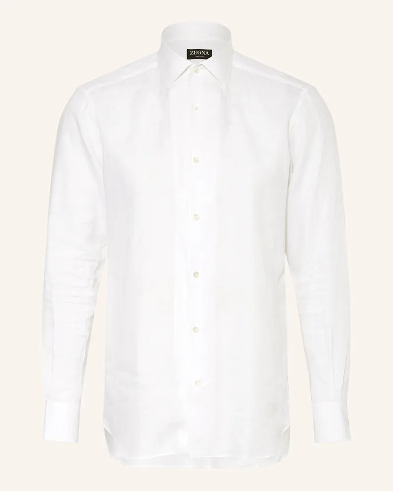 Ermenegildo Zegna Leinenhemd Regular Fit Weiss