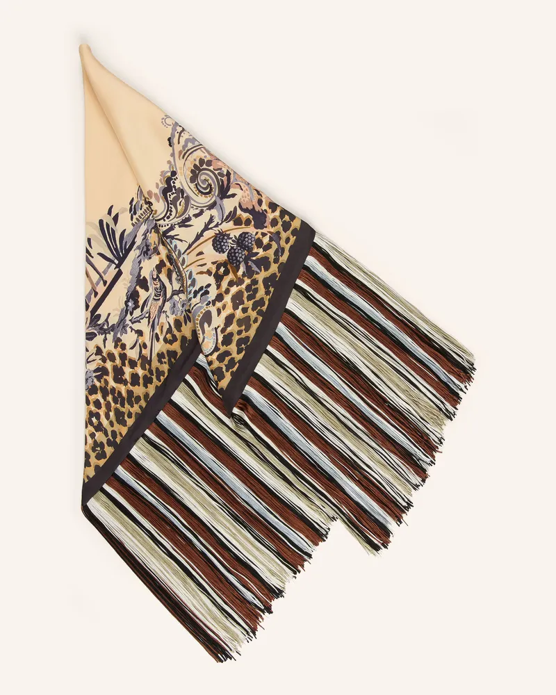 Etro Dreieckstuch Aus Seide beige Creme