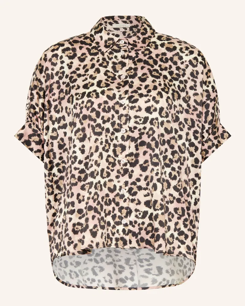 lilienfels Hemdbluse Aus Satin braun Beige