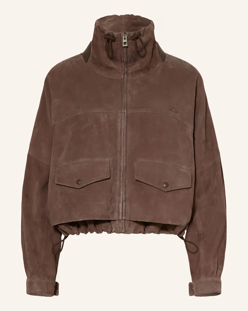 Loewe Lederjacke braun Dunkelbraun