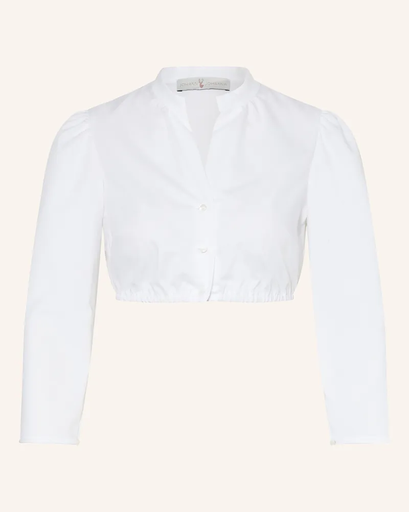 Johann & Johanna Dirndlbluse mit 3/4-Arm Weiss