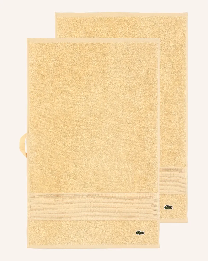 Lacoste Gästetuch 2er Set Llecroco beige Hellbraun