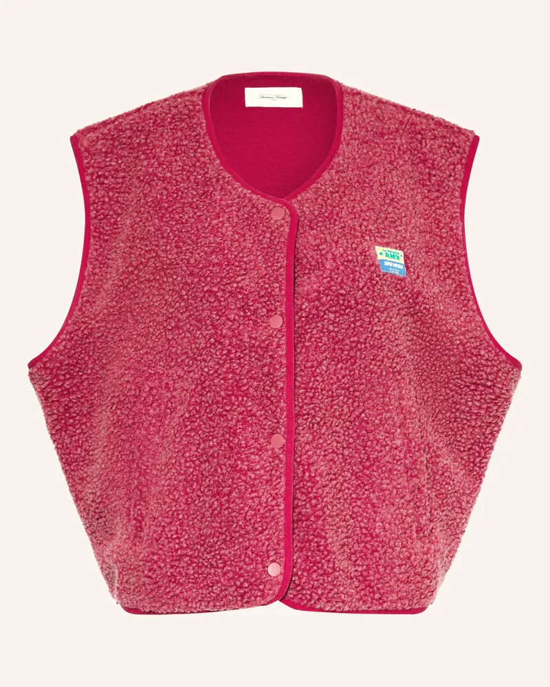 American Vintage Teddyfell-Weste pink Hellrot