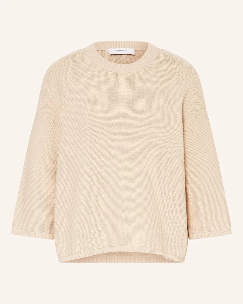COMMA Pullover mit 3/4-Arm Hellbraun