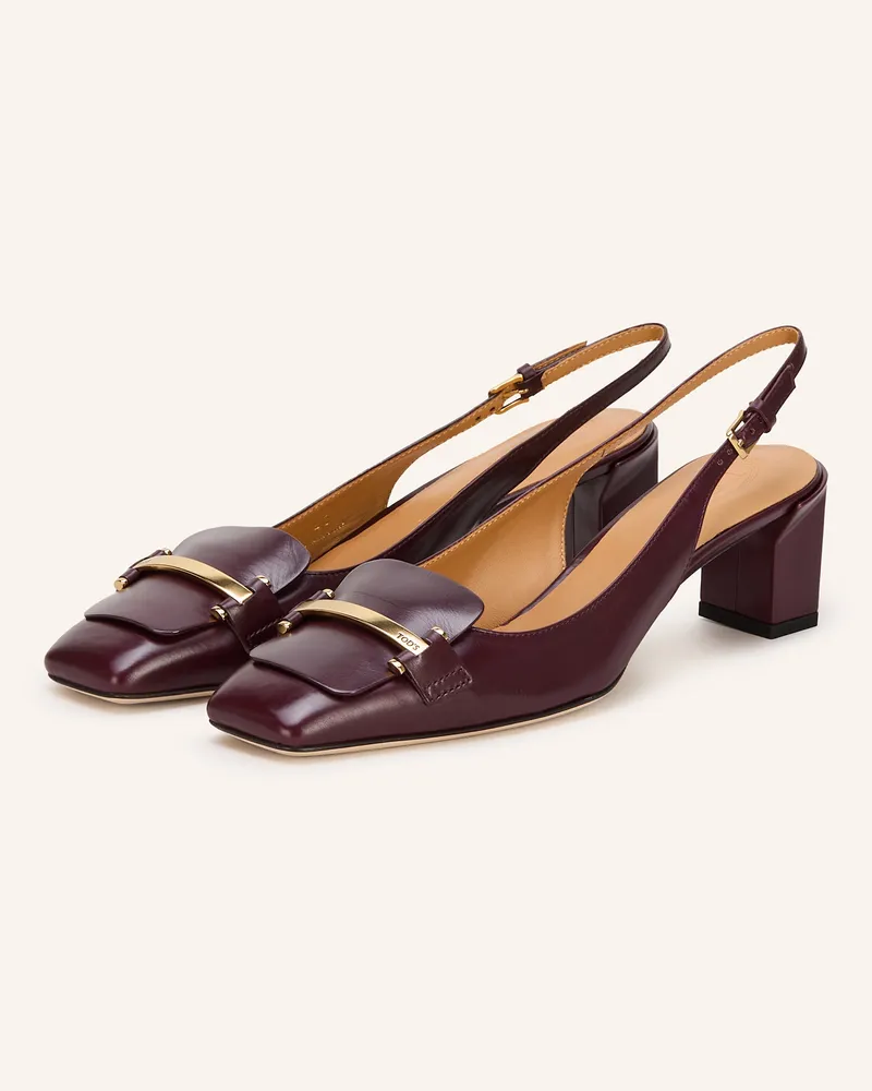 TOD'S Slingpumps braun Dunkelrot