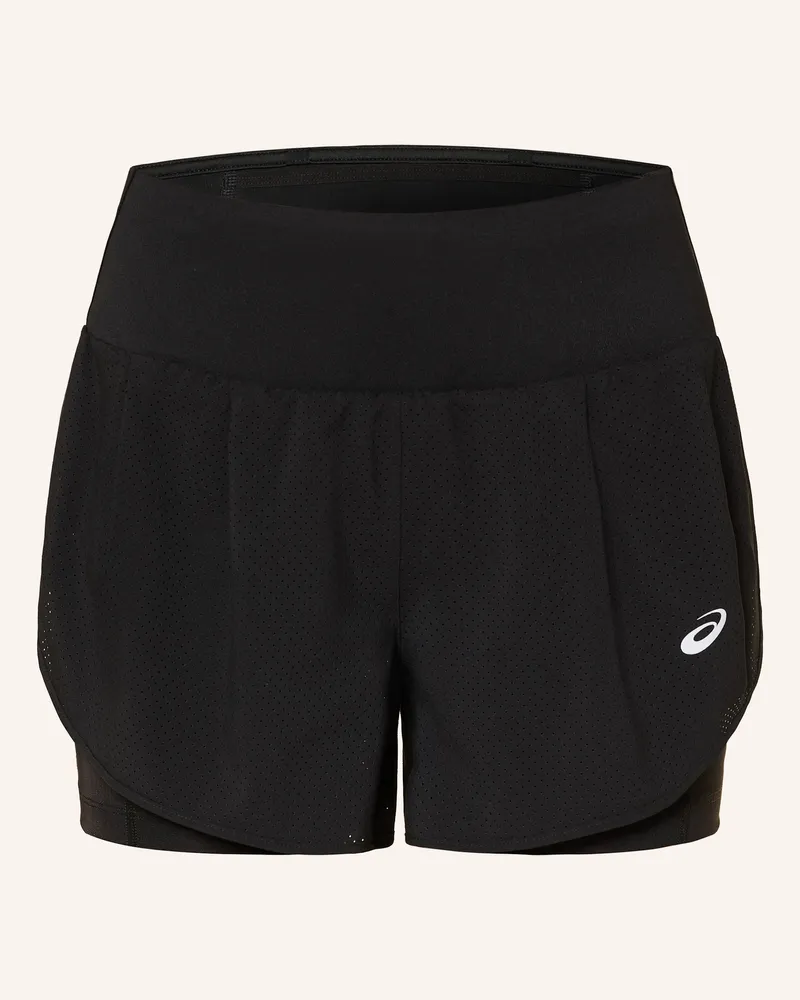 Asics 2-in-1-Laufshorts ROAD Schwarz